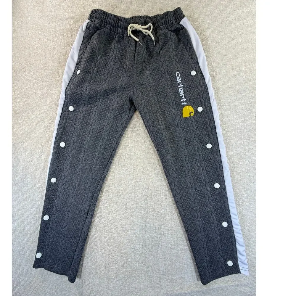 Carhartt Women's Large Gray Cable Knit Sweatpants Lounge Casual Workwear Pants - Picture 1 of 10